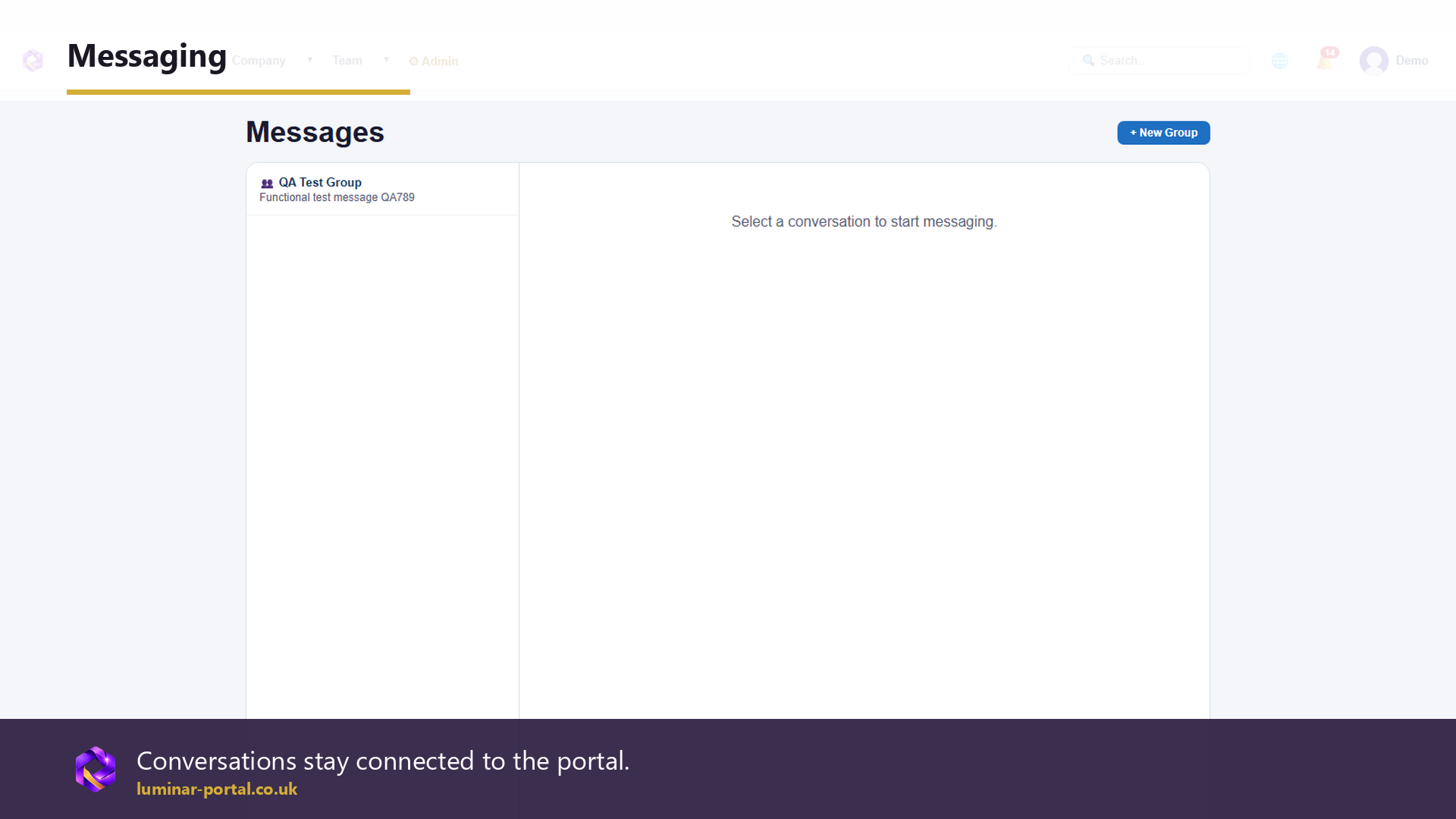 Messaging keeps conversations connected to the Portal.
