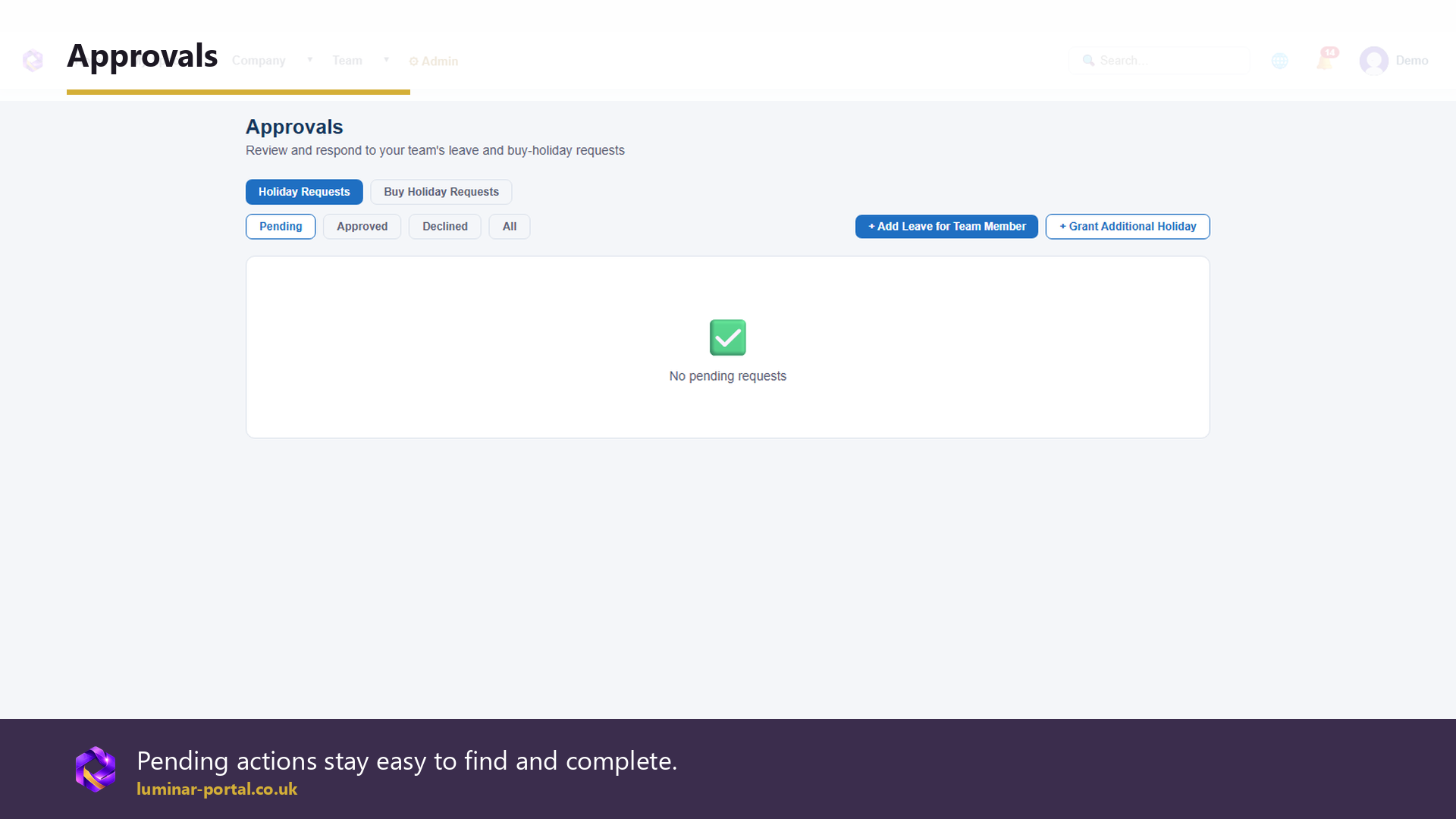 Approvals stay visible and easier to complete.